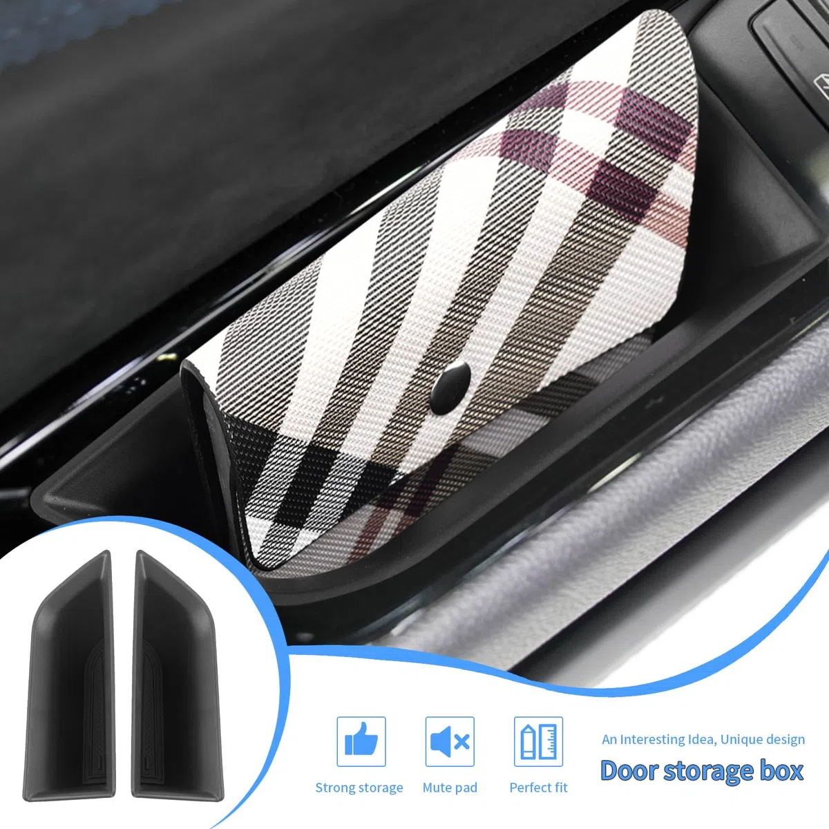 YEE PIN 2 pezzi per Renault Austral 2023 Accessori porta anteriore Scatola portaoggetti Organizer Console Tasca laterale Conservare spiccioli