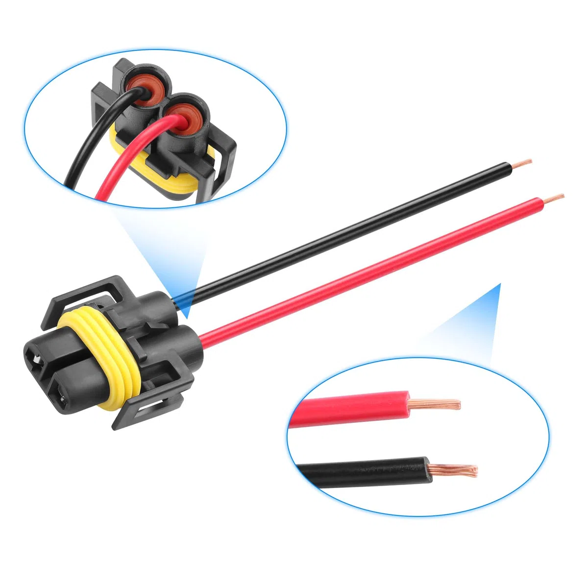 GINTOOYUN H8 H11 Car Light Wire Socket Connettore 2 PZ Pigtail Socket Cablaggio Femminile Connettore Adattatore Per Luci Fendinebbia(Femmina)