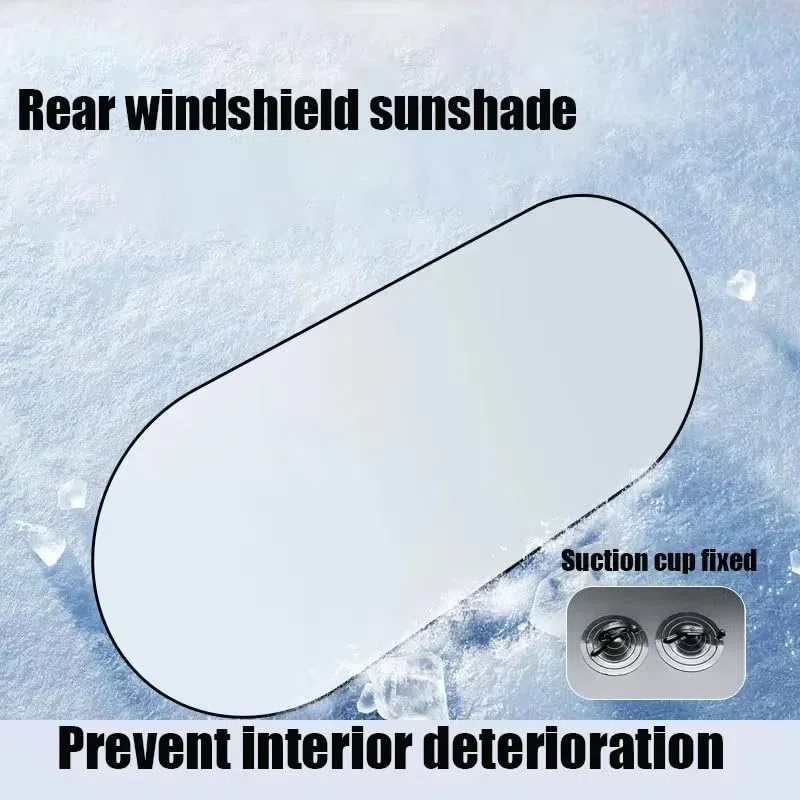 Parasole Lunotto Posteriore per Fiat Panda, Protezione UV con Ventose, Telaio in Metallo con Memoria Pieghevole, 98x49 cm, 1 Pezzo