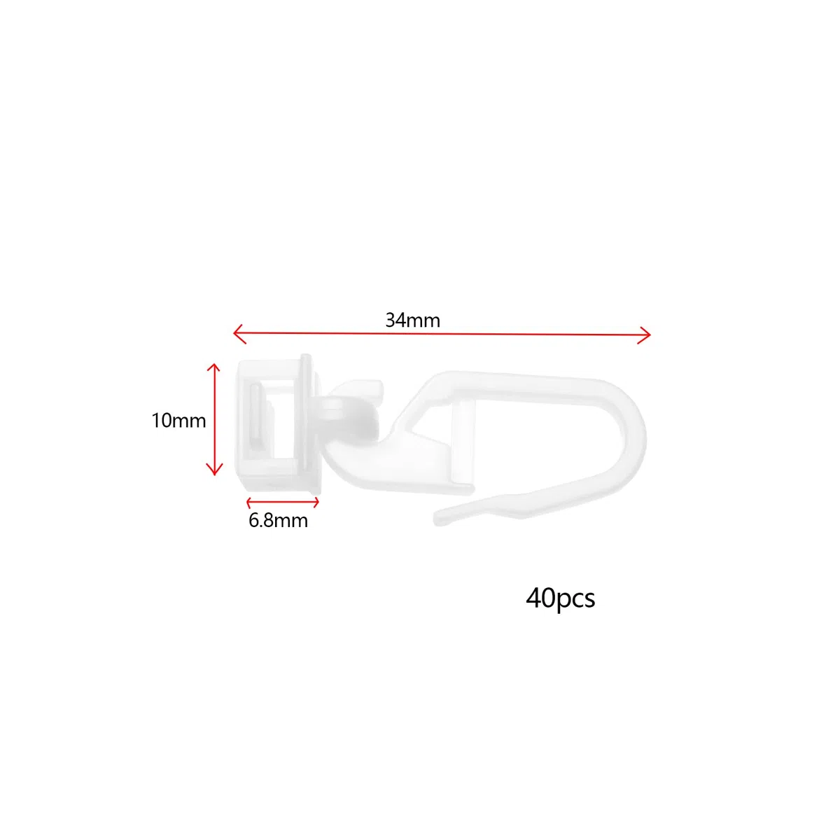 40 Ganci per Tende in Plastica Bianca da 34 mm, Compatibili Con Swift Camper, Roulotte e Camper
