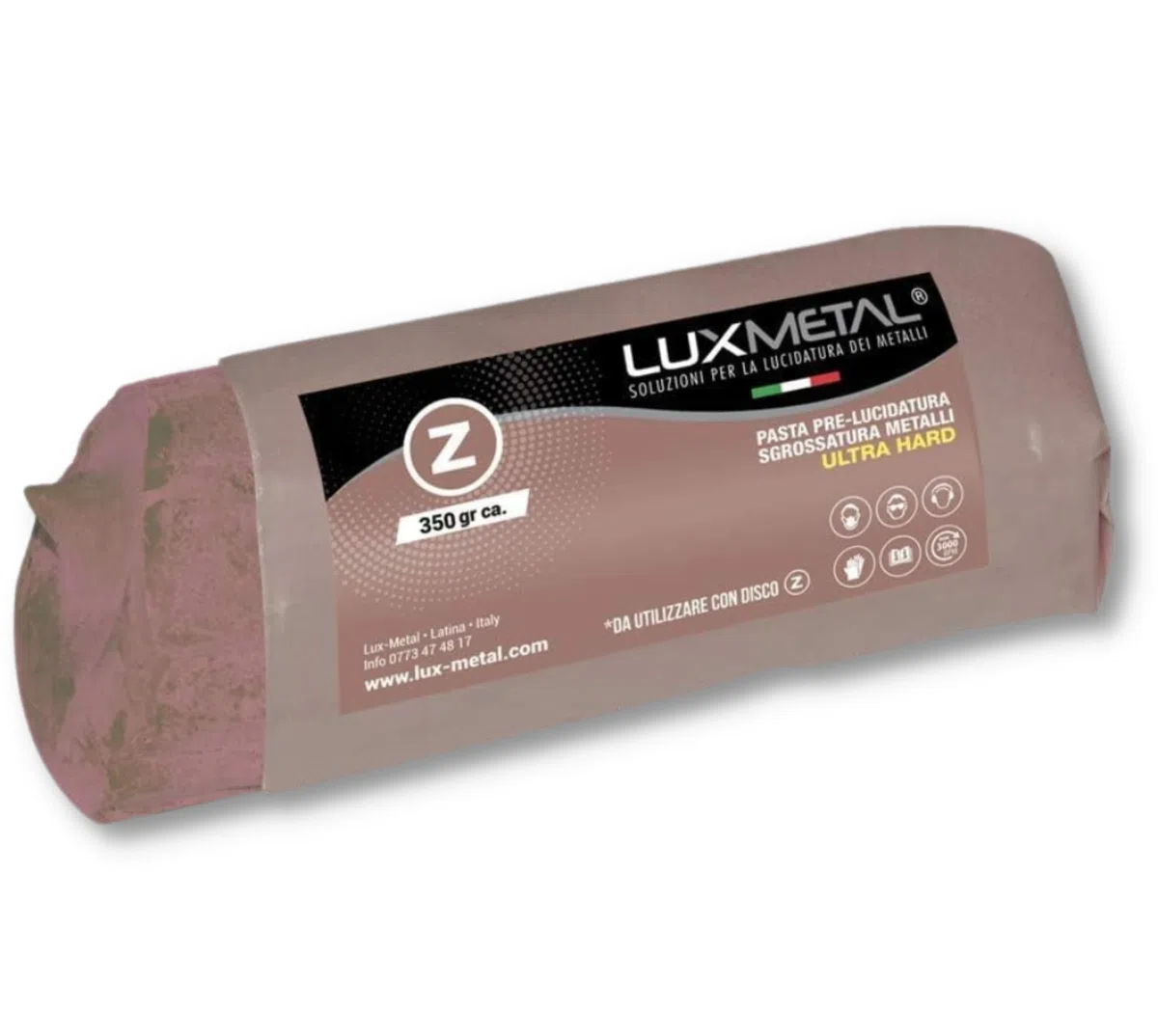 Lux Metal Pasta Abrasiva Lucidante Marrone Ultra Hard 350 gr Pre Lucidatura Alluminio Cera Per Lucidare Acciaio Inox Sgrossatura Metalli Leva Rimuovi Graffi Ossido Lucida Ottone Solida Ferro Rame Oro