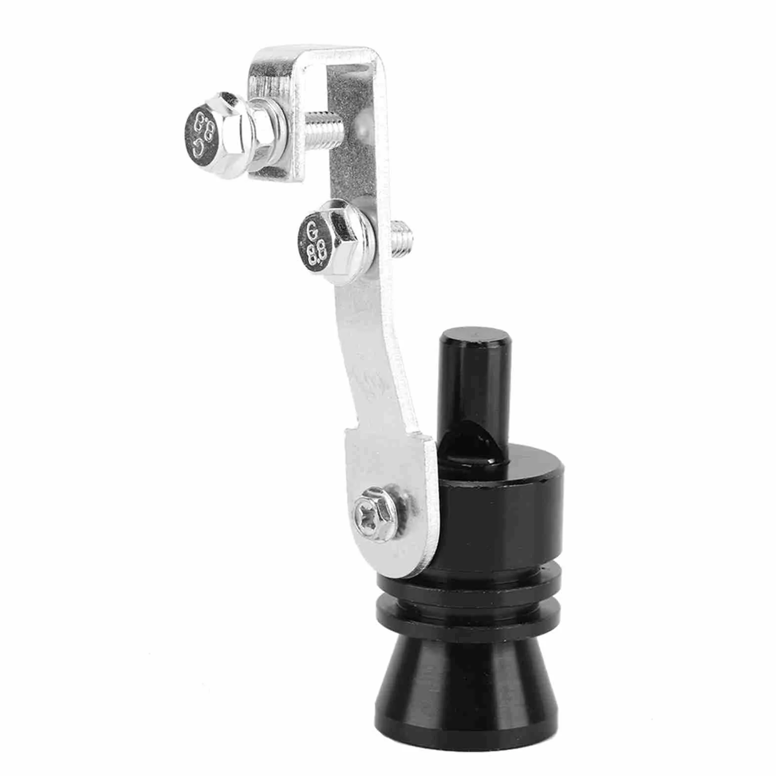 Fischietto turbo, simulatore di valvola di scarico del tubo di scarico per auto in lega di alluminio Fischietto turbo nero adatto per rumore marmitta auto