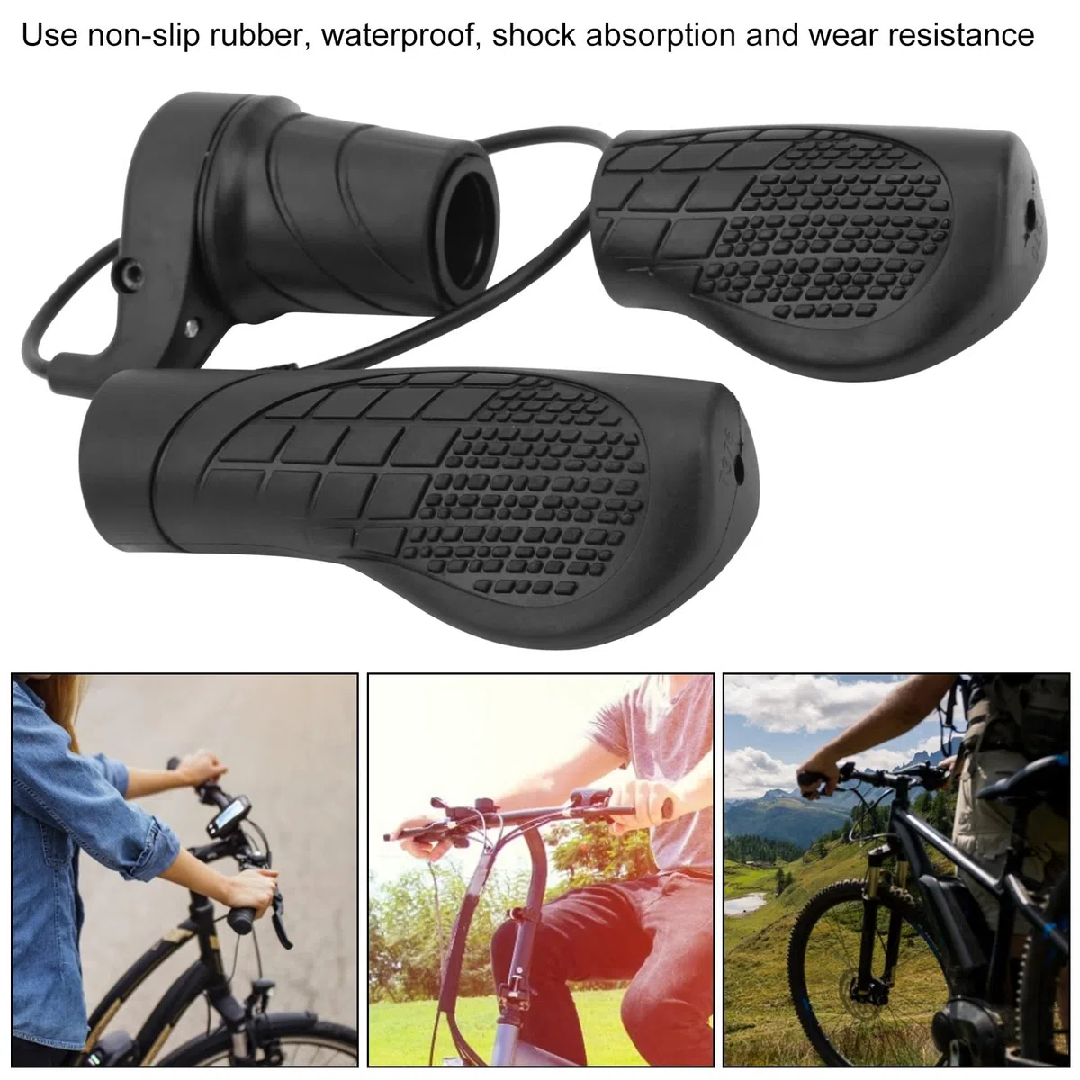 KIMISS Acceleratore a Mezza Rotazione Impermeabile per Bicicletta Elettrica, Parte di Modifica per Mountain Bike, Acceleratore a Rotazione per Bici Elettrica con Display,