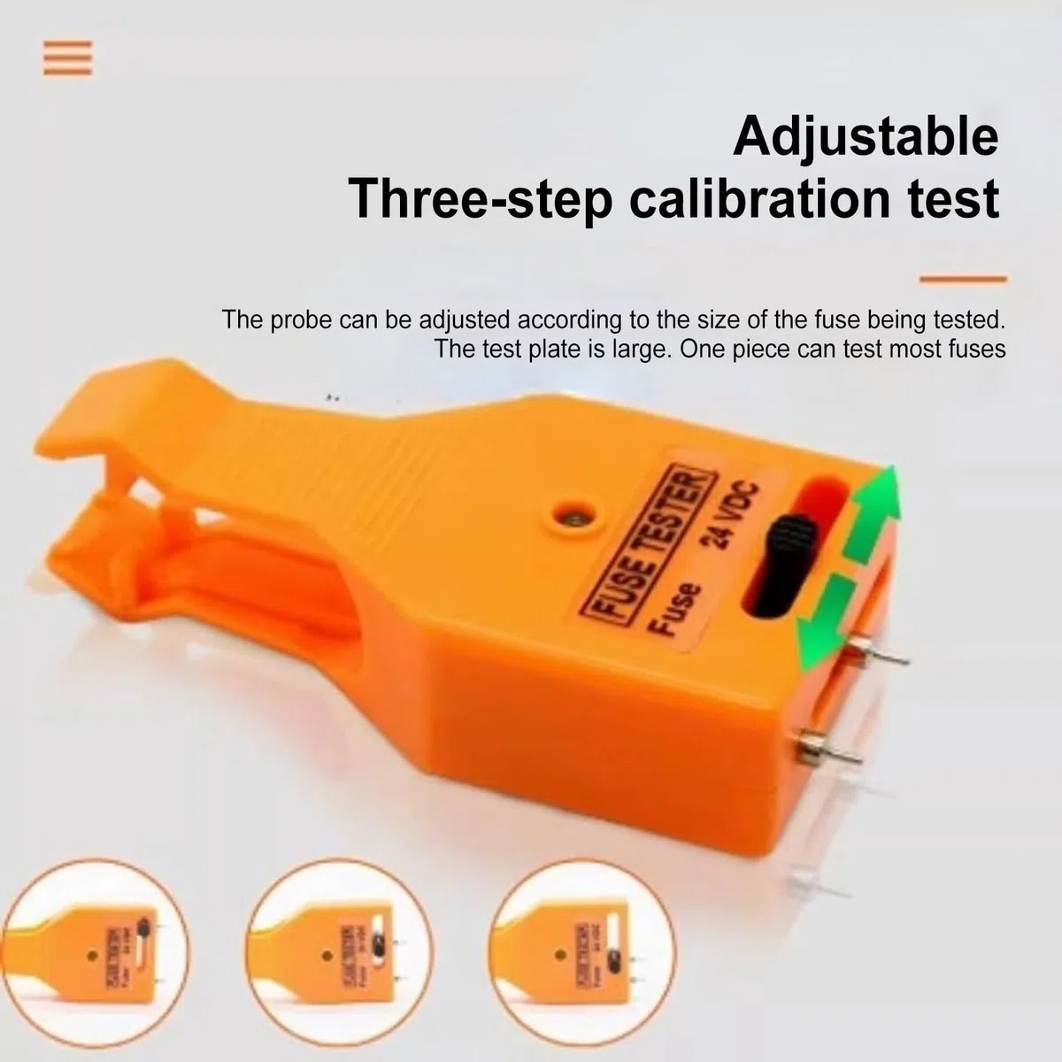 Tester per fusibili per auto, 24 V , con punta di misurazione regolabile, tester per circuiti elettrici auto, per fai da te e industria, nonché per elettronica, moto, camper e rimorchi
