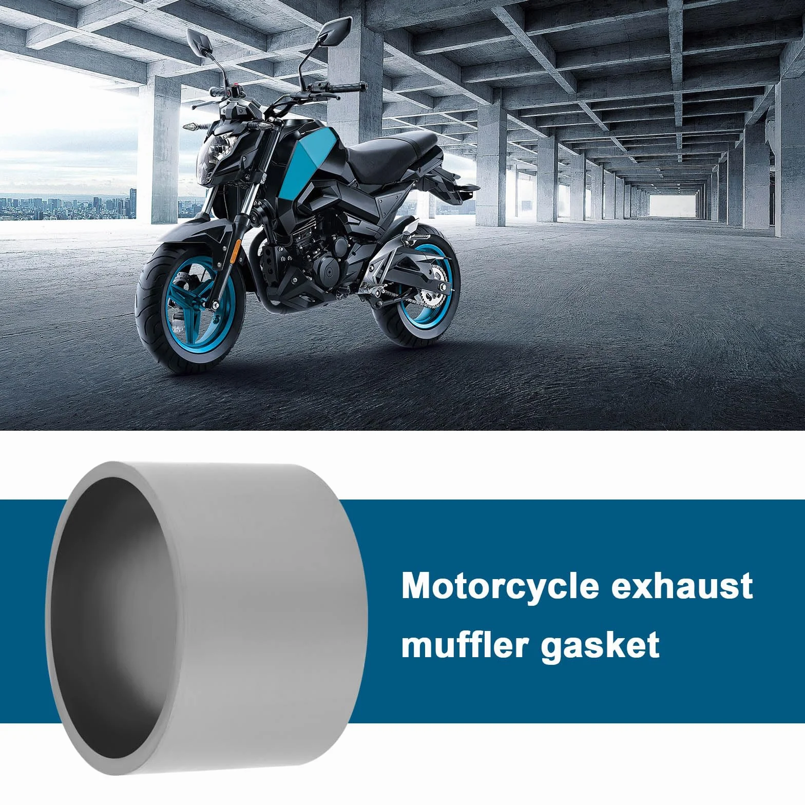 2 Pezzi Guarnizione Tubo di Scarico Moto Guarnizione Tubo di Scarico Mmuffler per Tubo di Scarico con Diametro Interno 45 Mm 50x45x33 Mm Grigio