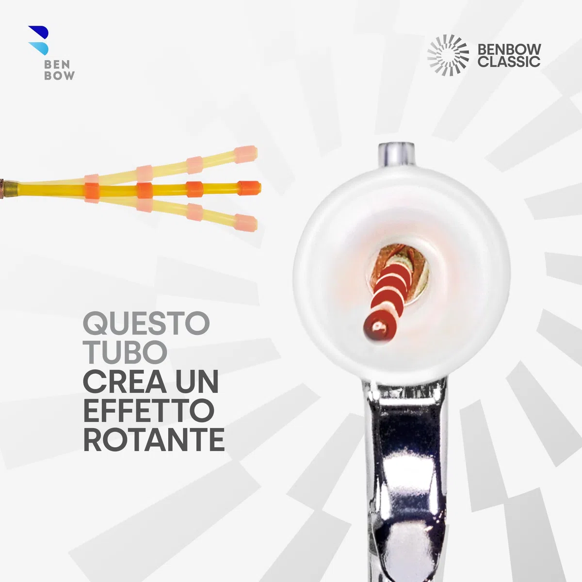 BenBow 017 5x Tubo in Silicone, Tubo di Ricambio Arancione per Pistola di Pulizia ad Aria Compressa - Ricambio, Tubo Rotante con Pesi - Effetto Turbine Intenso & Compatibile con la Serie Classic
