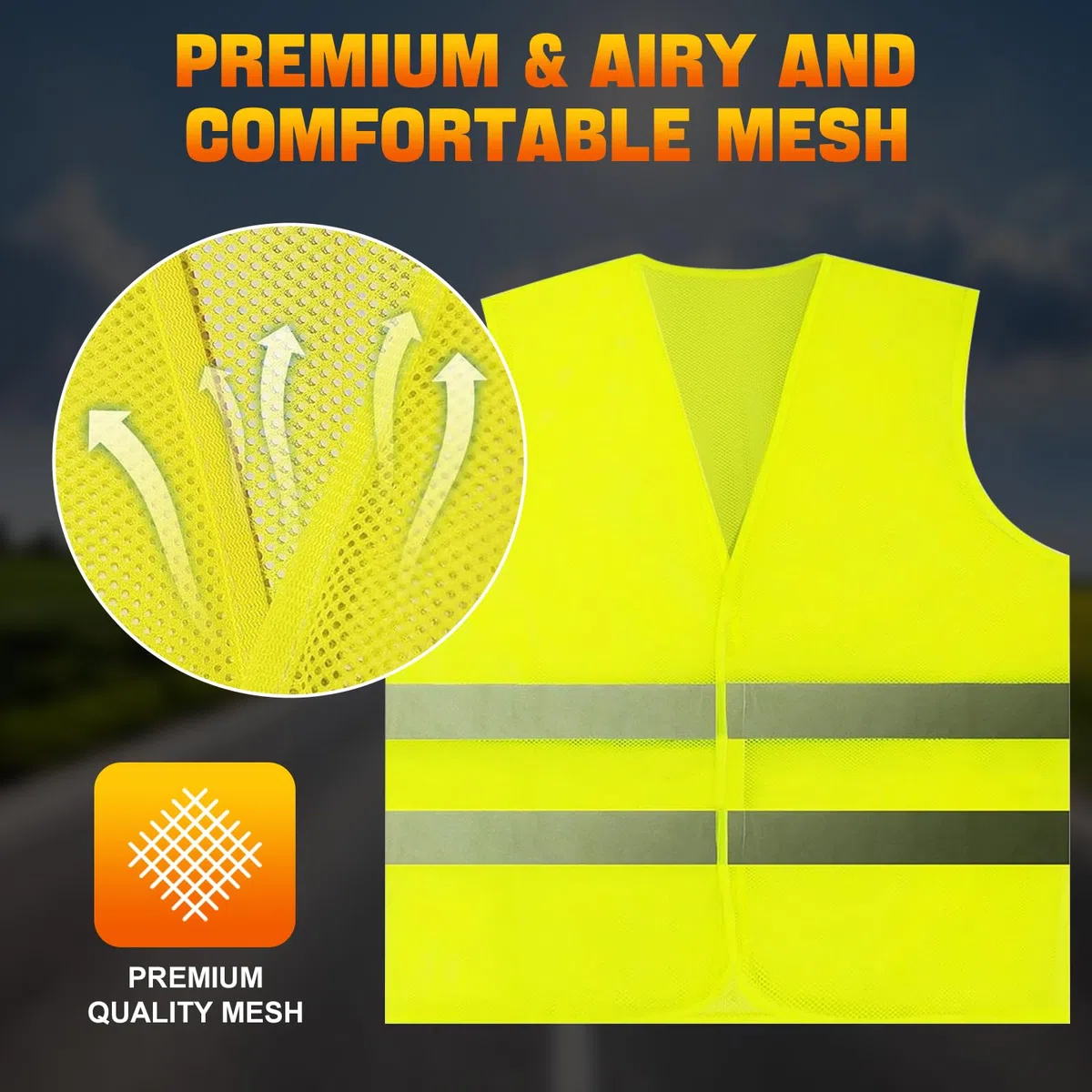 Kit di Sicurezza Veicolare 2 in 1 con Triangolo Auto Omologato e Gilet Catarifrangente, Gilet Alta visibilità Uomo per Auto, Moto, Camper, Emergenza Stradale e Avviso di Pericolo