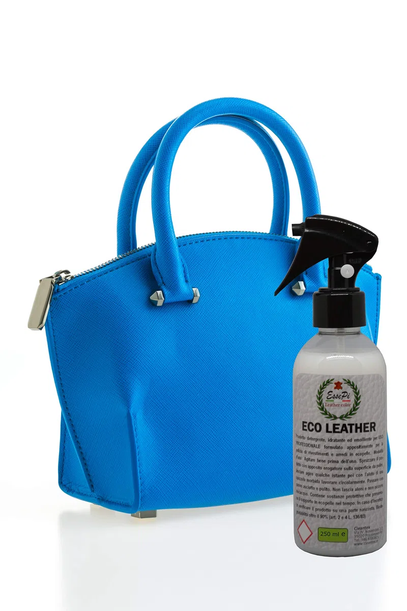Eco Leather detergente per Articoli in Ecopelle, Similpelle, Vinile e Skai. Pulisce, nutre e Protegge. Prodotto di Alta qualità. Base acquosa No Toxic. 250 ml