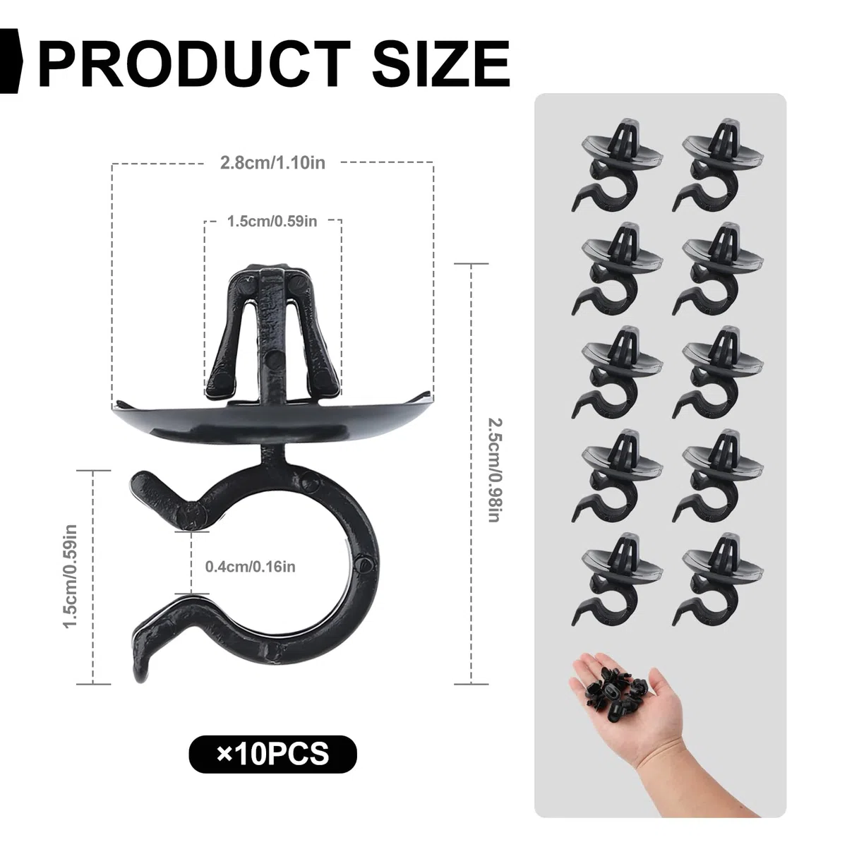 10 Pezzi Supporto per Asta per Cofano, 792834-7928.34, Supporti di Fissaggio in Plastica per Cofano Compatibile con C2 C3 C4 C5 106 206 306 3008 407 B9