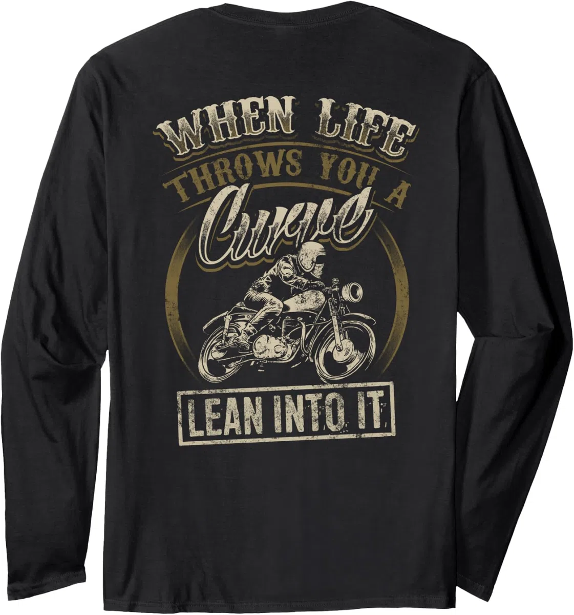 Cool Back Print Biker Motorbike Rider Edgy Motorcycle Lover Maglia a Manica
