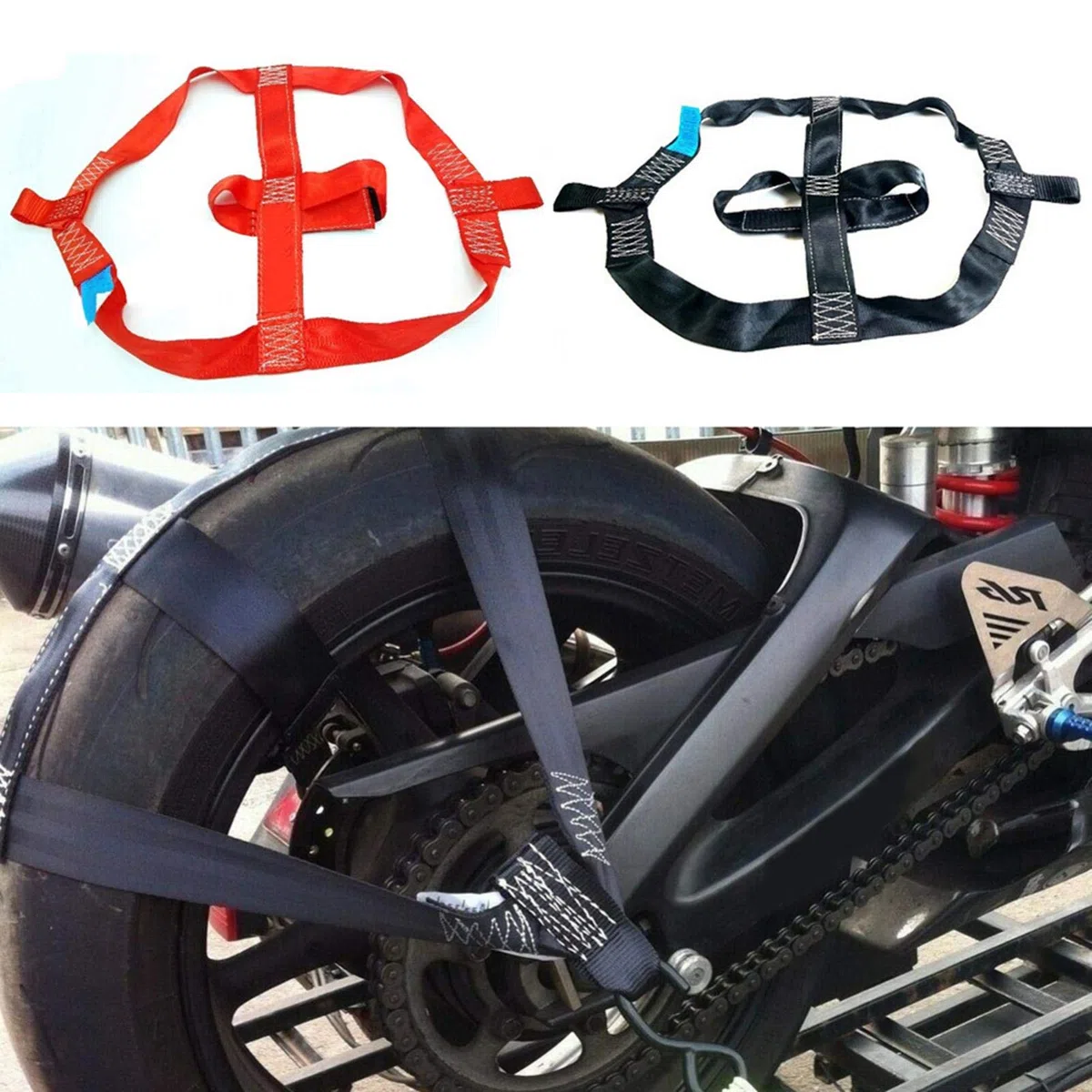 Cinghia per moto, cinghia di fissaggio per veicoli, cinghia per ruota posteriore, cinghia per pneumatici, moto, moto, corda, cinghia per corda elastica