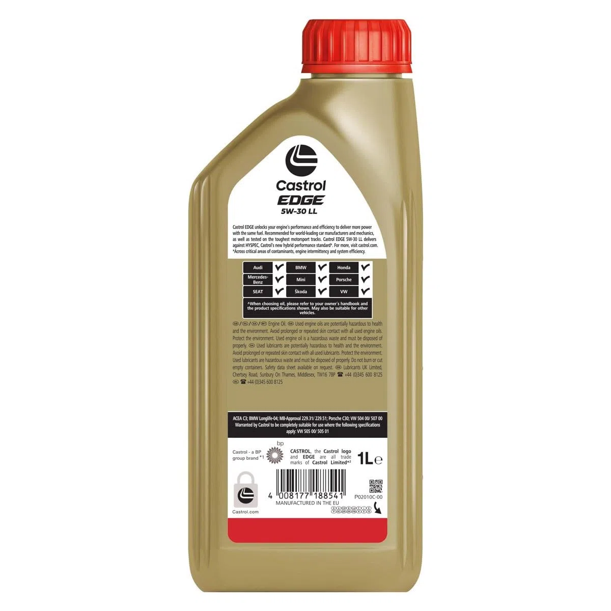 CASTROL Olio motore EDGE 5W-30 olio 1 L Compatibilità con VW Polo Hatchback 6R1, 6C1 Golf IV Hatchback 1J1 Golf VII Hatchback 5G1, BQ1, BE1, BE2 GOLF VI 5K1 Golf V Hatchback 1K1 POLO 9N