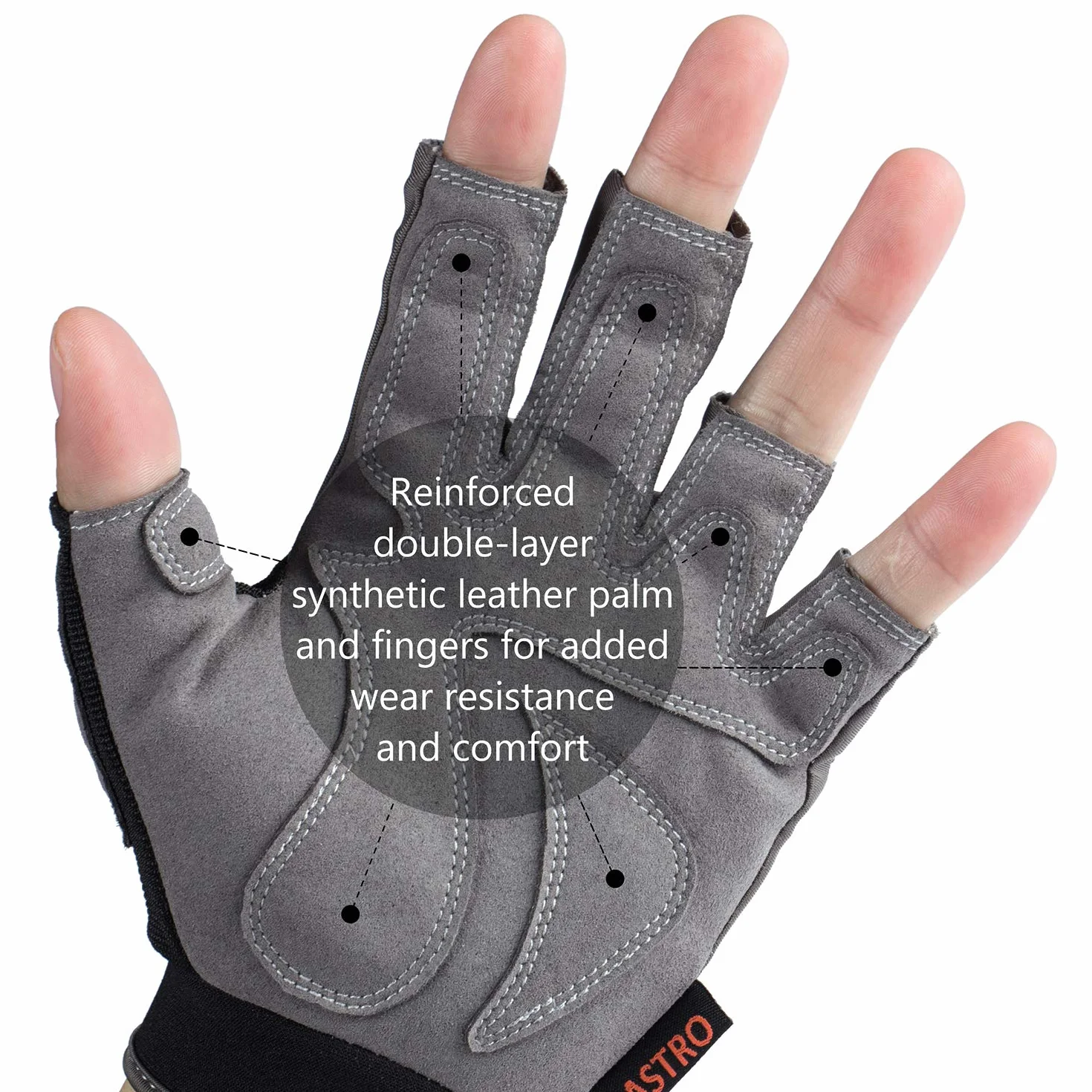 Bassdash Astro Heavy Duty Sure Grip Guanti da Pesca Guanti da Uomo Donna Senza Dita per Gioco Pesca Kayak Paddling Vela MTB