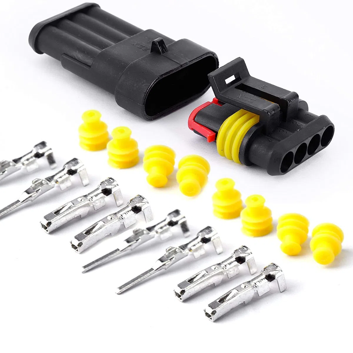 GTIWUNG 10 Kit 4 Pin Auto Impermeabile Connettore, Connettore Elettrico Spina Impermeabile 1.5mm terminale 20–16AWG Impermeabile legare Elettrico Connettore per Auto Camion Marina Moto