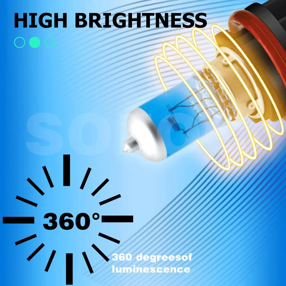 SOFOC HS5 Lampadina Alogena Faro P23T 12V 35/30W 5000K Bianco Doppio Filamento Abbaglianti/Anabbaglianti per Moto Auto Plug & Play 2Pcs