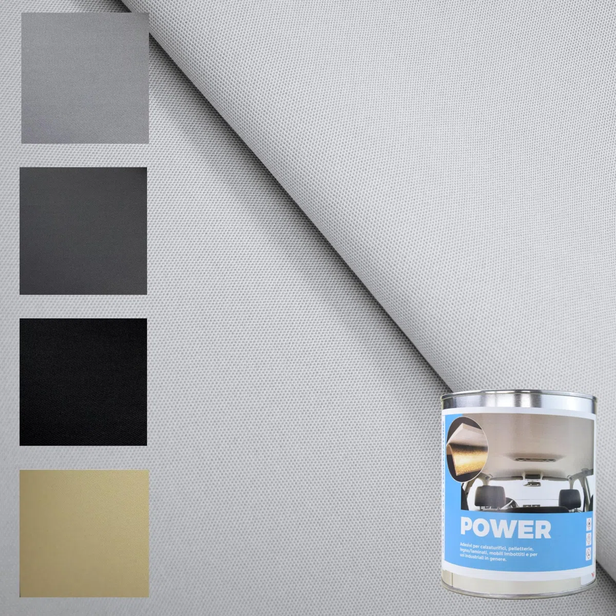 TENDAGGIMANIA Tessuto Cielo Auto Kit + Colla Alte Temperature -Modello NIDO D'APE - PERSONALIZZA MISURA E COLORE - Ripara Tetto Auto Scollato