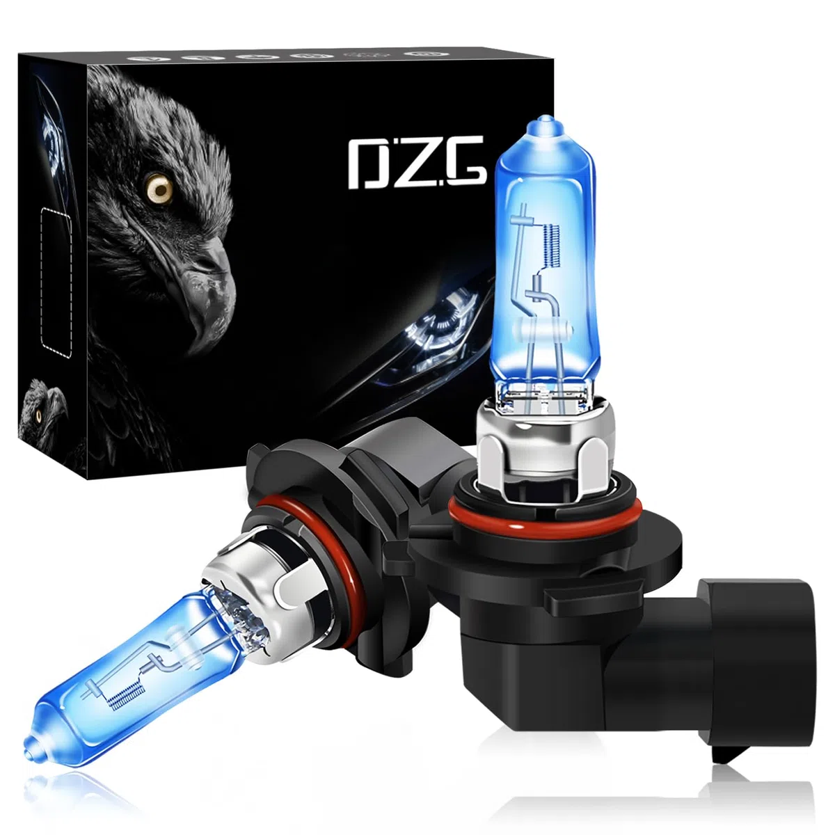 DZG Hir2 9012 Alogena Lampadina Fari 12V 100W 5000K Bianco caldo Auto, 2 Pezzi