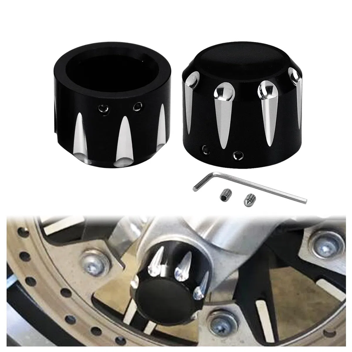 Moto Asse Anteriore Dado Copertura Cap Fit per Harley Touring Electra Road Glide Softail Dyna Sportster 2008-Più tardi Nero