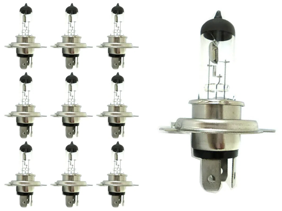 CARALL 10 Pezzi Lampada Alogena 12V Per Auto (H4 P43T 12V 60/55W)