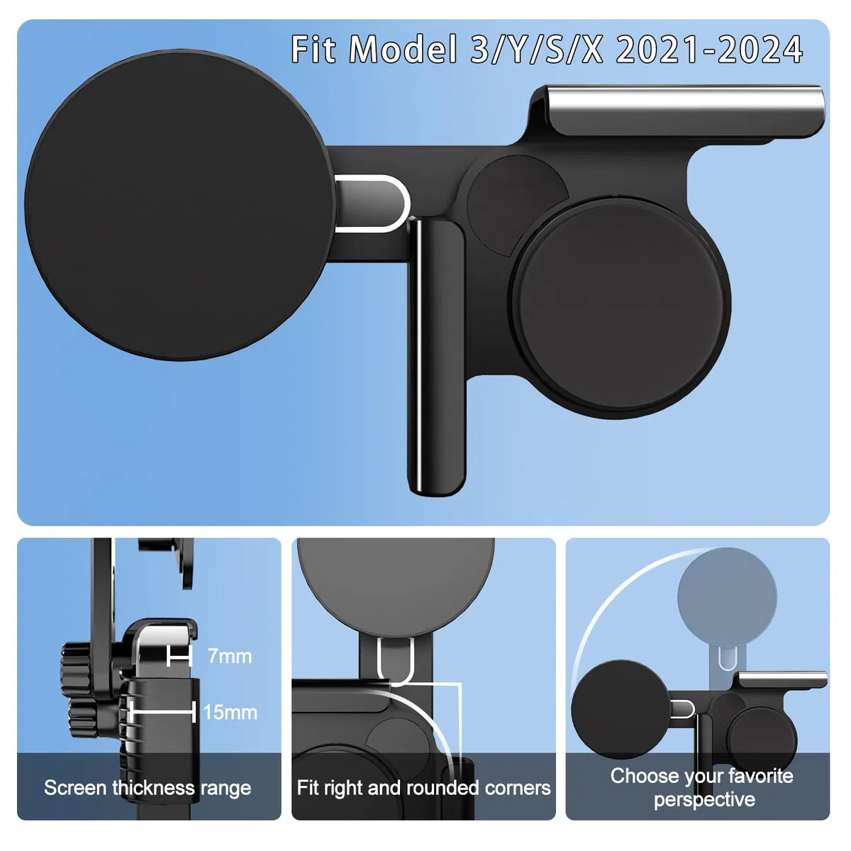 Model 3/Y/X/S Supporto Magnetico per Tesla Telefono Adatto a iPhone 15 14 13 PRO Max Mini e Tutti Gli Altri Telefoni, Si Adatta alla Maggior Parte degli Schermi delle Auto