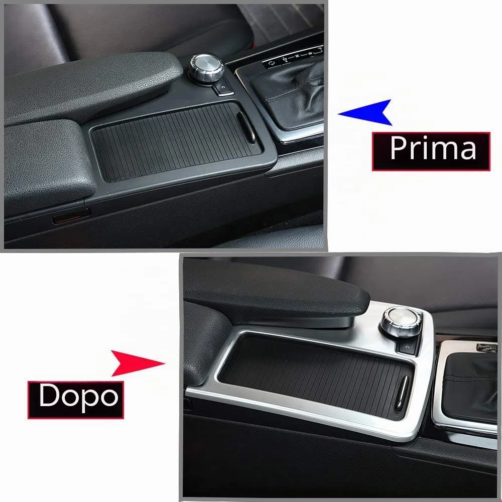 per classe C W204 2008-2014 auto ABS argento opaco console centrale portabicchieri telaio trim accessorio per Benz classe E W212 Coupe W207 C207
