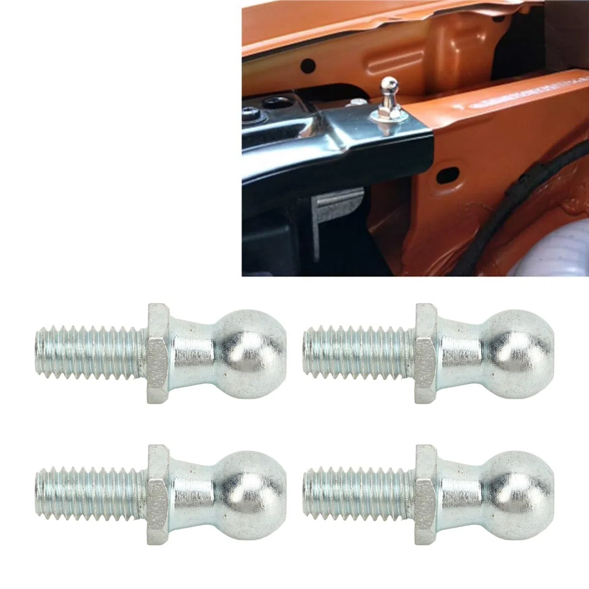 Perni a Sfera di Supporto Per Sollevamento a Gas, Perni a Sfera da 4 Pezzi da 13 Mm con Hardware 5/16 Pollici 18 Fili Lunga Durata Per Montante di Sollevamento a Gas