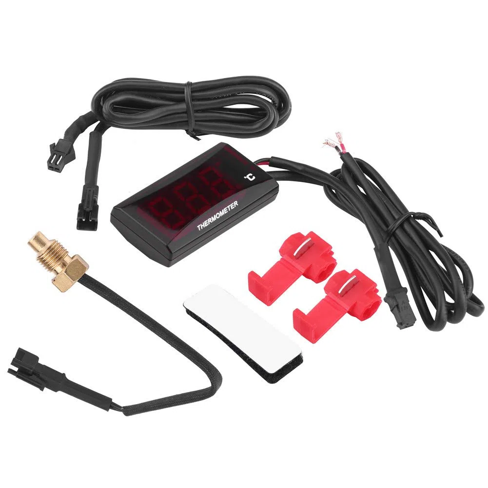 Termometro digitale per moto Temperatura acqua Misuratore di temperatura universale per scooter da corsa(Rosso)