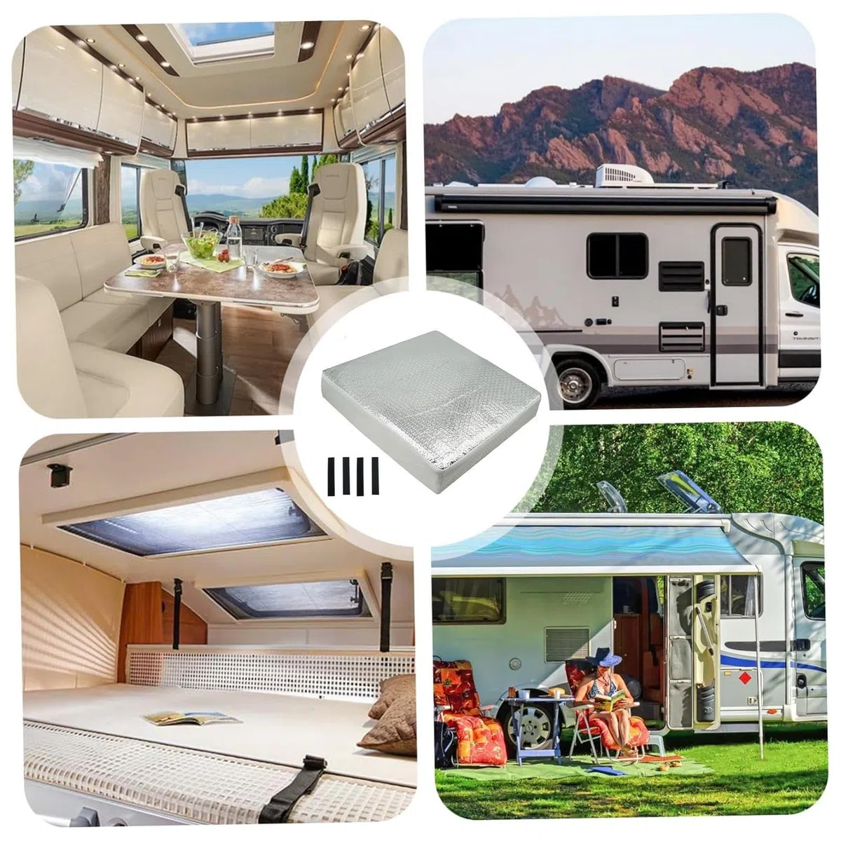 Parasole isolante per oblò di camper, parasole riflettente e impermeabile, accessorio di ventilazione, ideale per roulotte e camper, protezione solare per la stanza