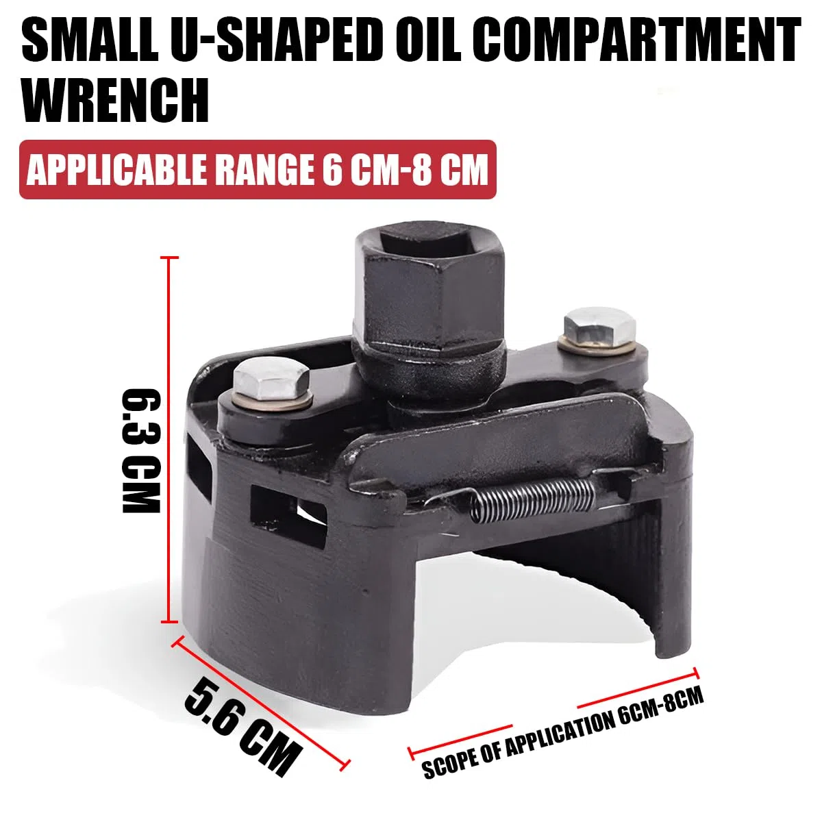JNNJ Olio Filtro Regolabile Chiave, Chiave per Filtro Olio Da 60mm-80mm, Chiave per Filtro Olio per Autoveicoli Ingresso 12.5mm, Rimozione Chiavi Filtri Gasolio Universale per Autoveicoli