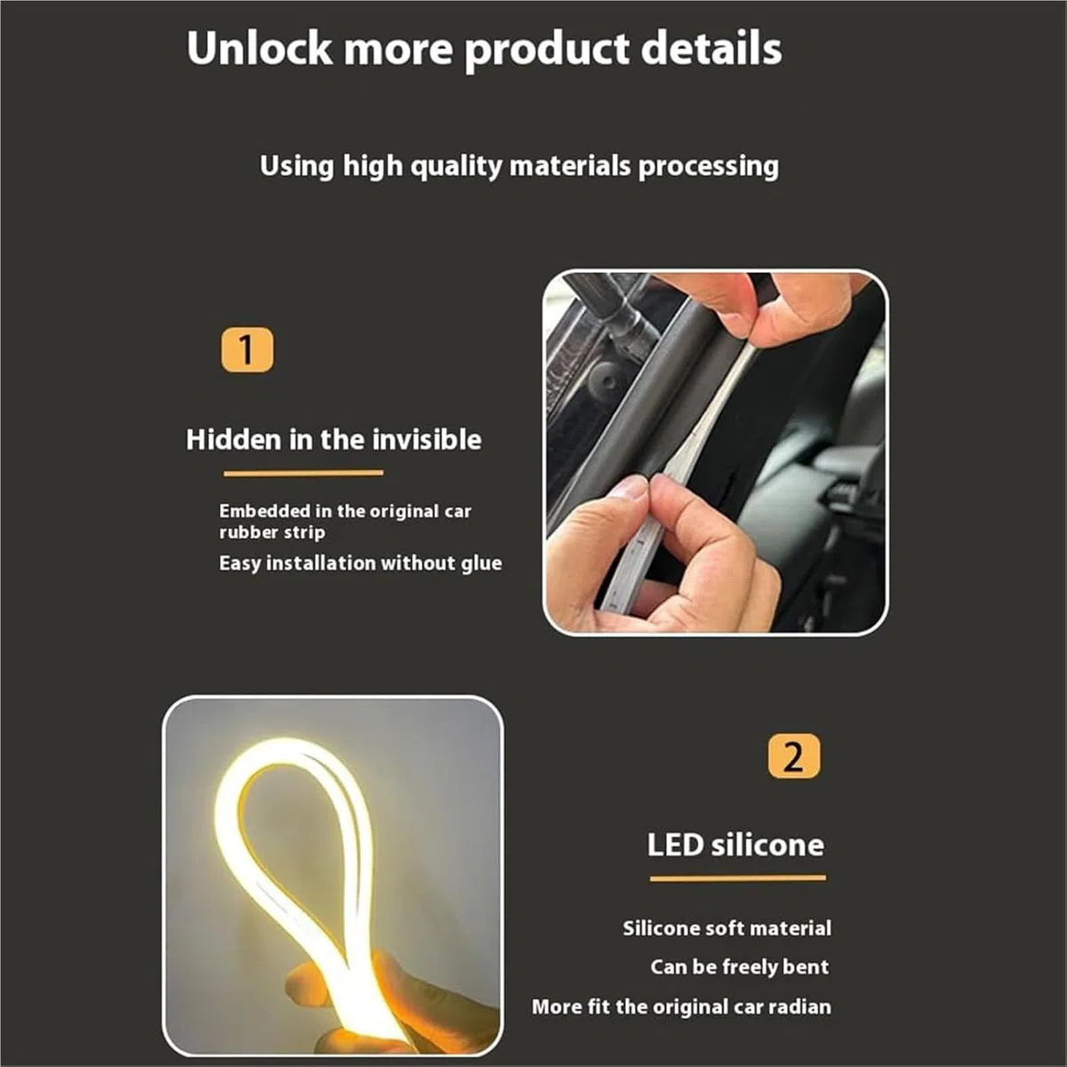 Striscia luminosa a LED dinamico per bagagliaio, impermeabile, per area di carico o illuminazione interna, decorazione per auto, SUV, camion (luce a cerchio completo, 4 m)