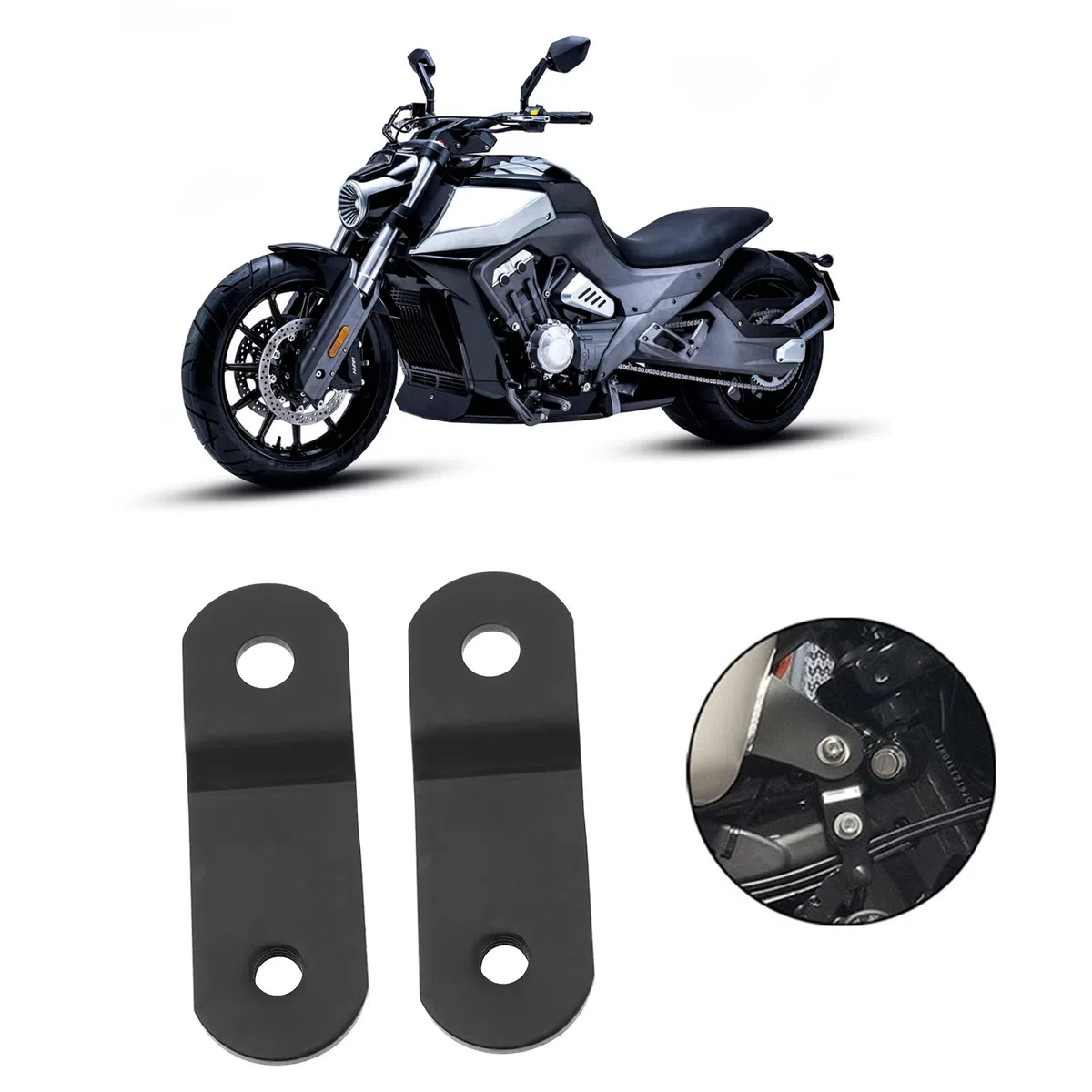 2 pezzi moto serbatoio gas kit di sollevamento in acciaio pezzi di ricambio compatibile con Sportster XL883 1200 48 72 nero 1,5 pollici