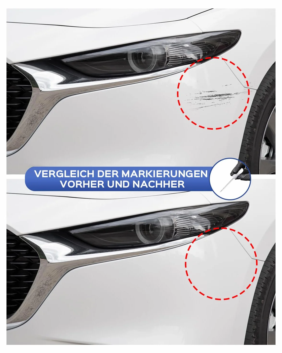 42M Deep Crystal Blue Pearl - Kit di penna per Mazda – Corrispondenza esatta per chip e graffi