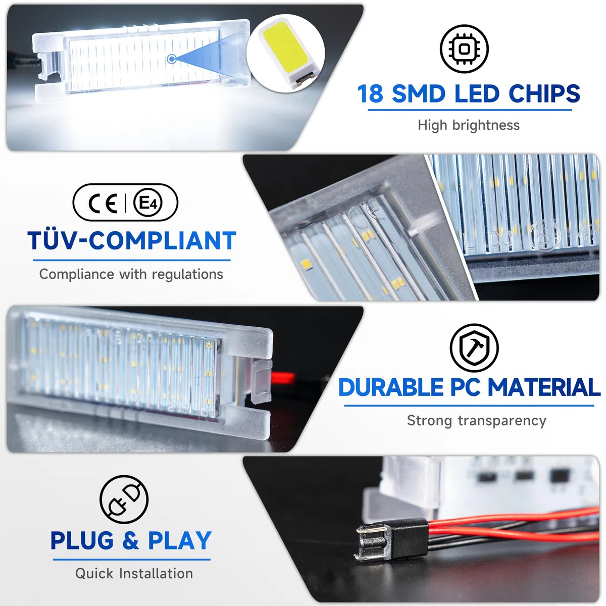 LED Luci targa per Al.fa Romeo Giulietta tipo 940, Luce Targa Al.fa Mito, Al.fa Romeo 159 Led Targa Auto Canbus senza errori