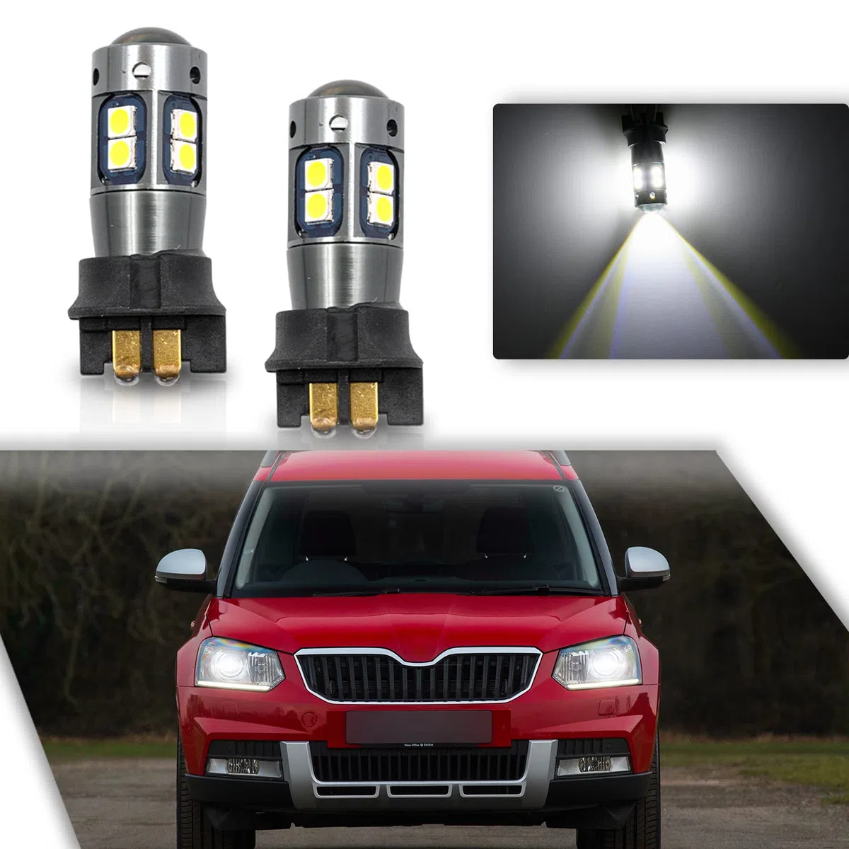Lampadina LED DRL per luci di posizione PW16W PW24W PWY24W LED Daytime Running Lampadina per V.olks Golf MK7 Berlina Estate Golf Sportsvan CC T-iguan MK2 A-udi Q2 Skoda Yeti