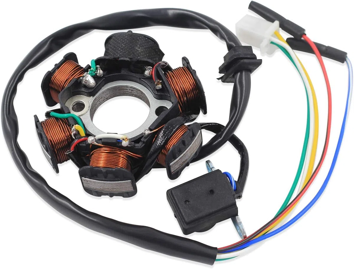 Trkimal Statore di accensione Magneto 5 fili AC 6 poli bobina per GY6 50cc 70cc 90cc 110cc 125cc ATV 4 Ruote Quad Pocket Bike 4