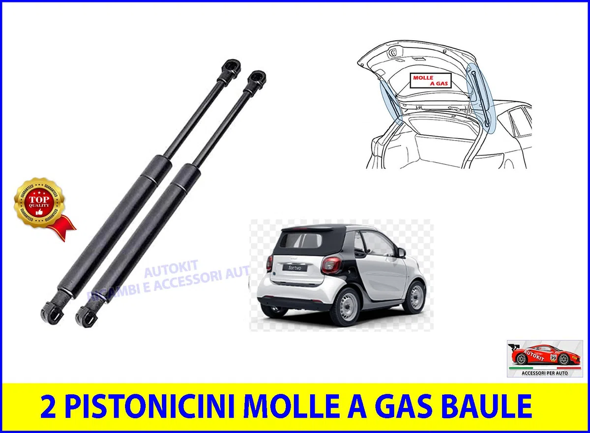 2 Pistoncini Ammortizzatori Cofano Bagagliaio Posteriore Portellone Baule Molle a Gas Specifiche per FORTWO III (453) prodotte dal 07/2014 in poi - MG323/4