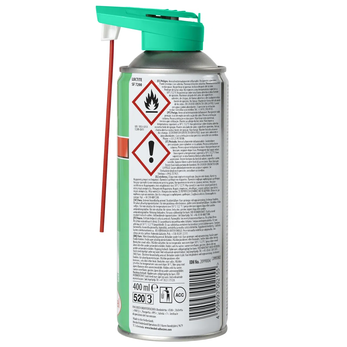 LOCTITE SF 7200, Rimuovi guarnizioni liquide o preformate, Pulitore spray rapido a base solvente, Spray guarnizioni per alluminio e metalli, 1 flacone spray da 400ml