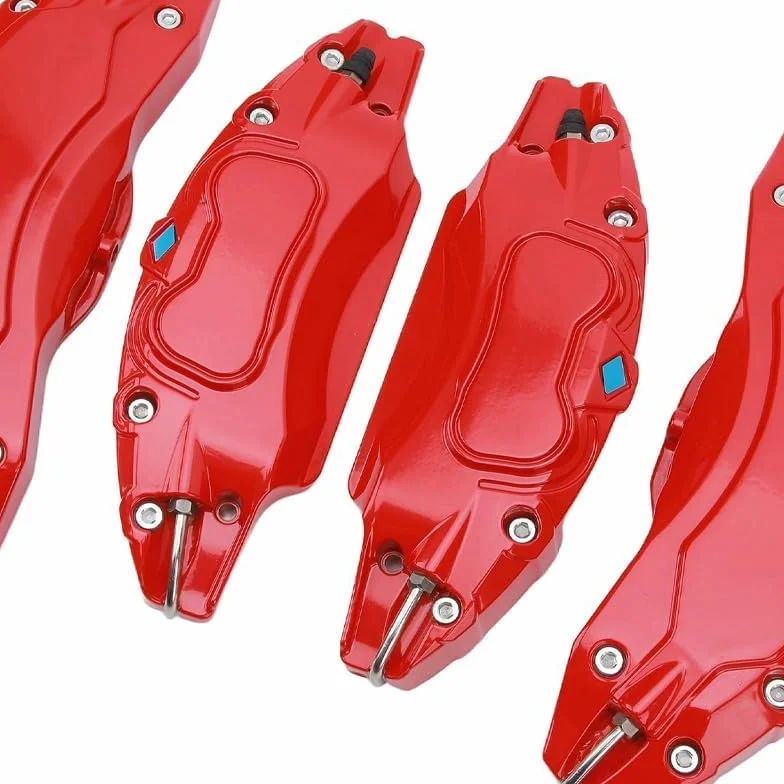 4 Pezzi Copri Pinza Freni Auto per Alfa Romeo Stelvio 2017-2021, 3D Pinze Freno per Ruota Auto per Mozzo Ruota, Resistenti Copri Pinza Freno Auto,Red