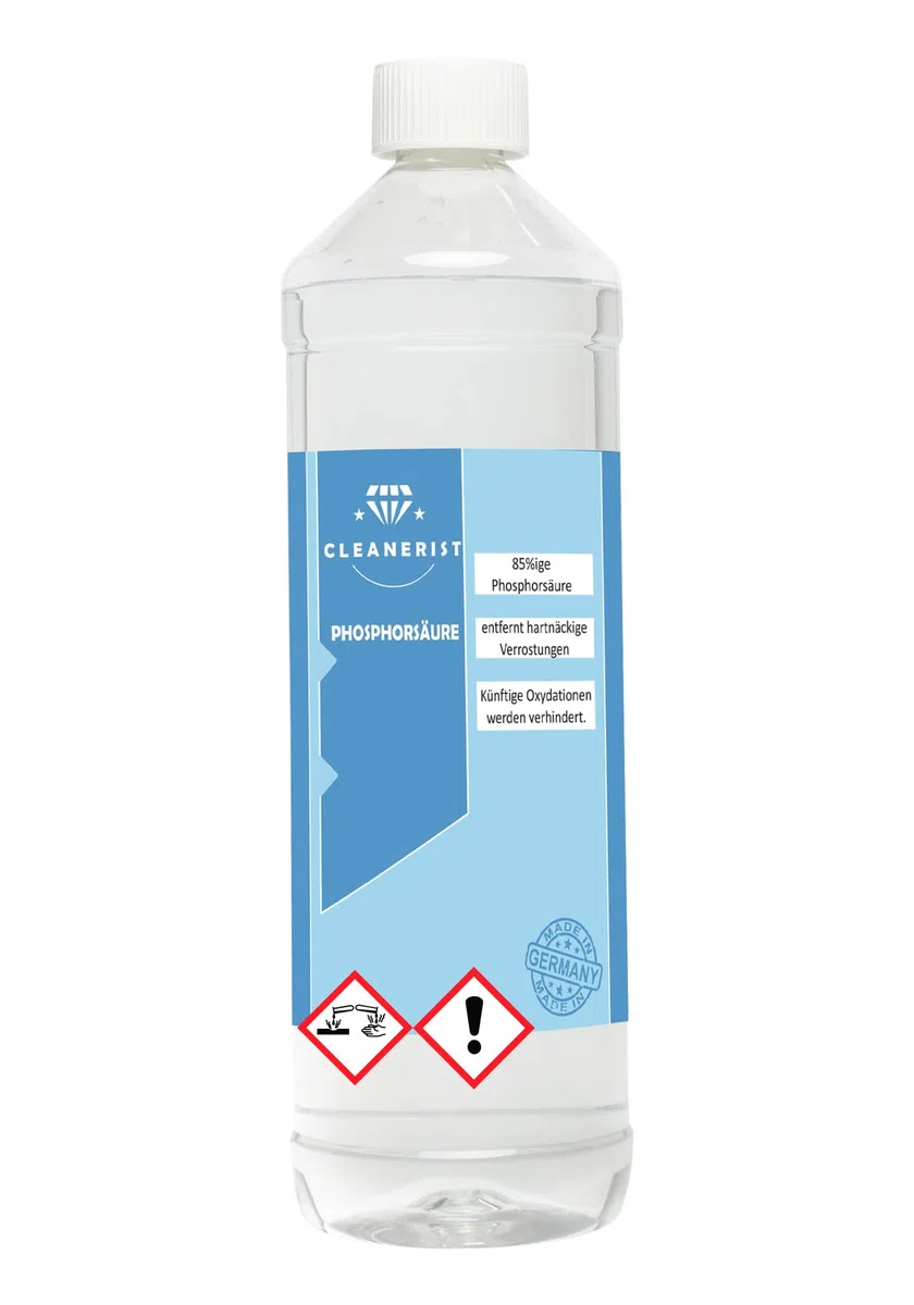 Cleanerist Acido fosforico 85% I H3PO4 – E338 I Convertitore di ruggine, dissolvente per urina, 1 litro