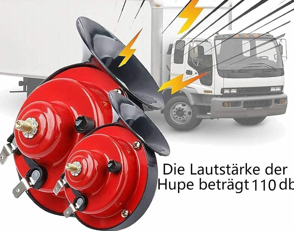 LATRAT 2 clacson da treno da 110 dB, super forte, 12 V, suono furioso, per auto, moto, bici