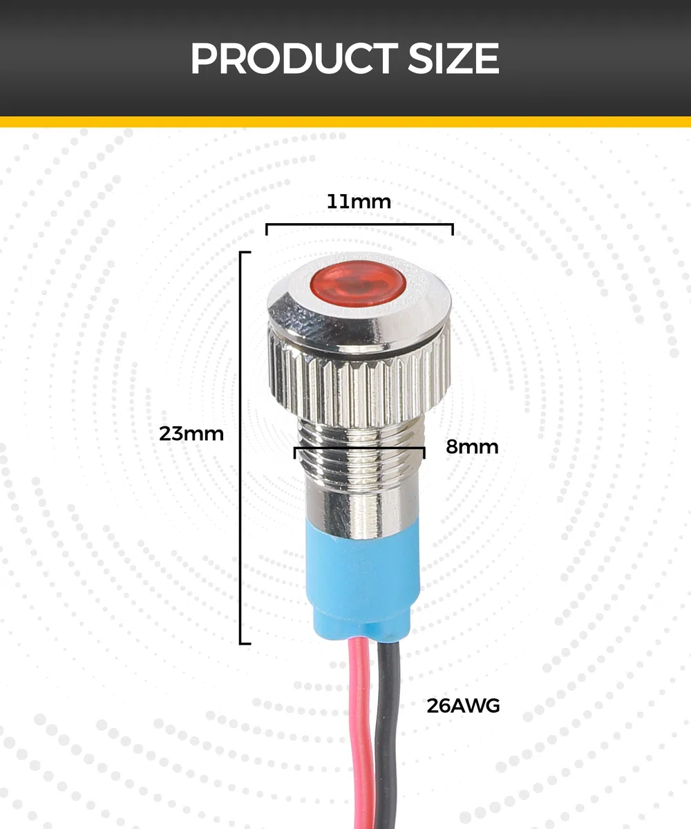 Flaconi 5PCS Indicatore LED per Automobile,L'indicatore Luminoso,Indicatore Luminoso,Luce di Segnalazione Impermeabile,Spia Led,Lndicatore LED,Adatto per la Maggior Parte Delle Auto,SUV,Camper (Rosso)