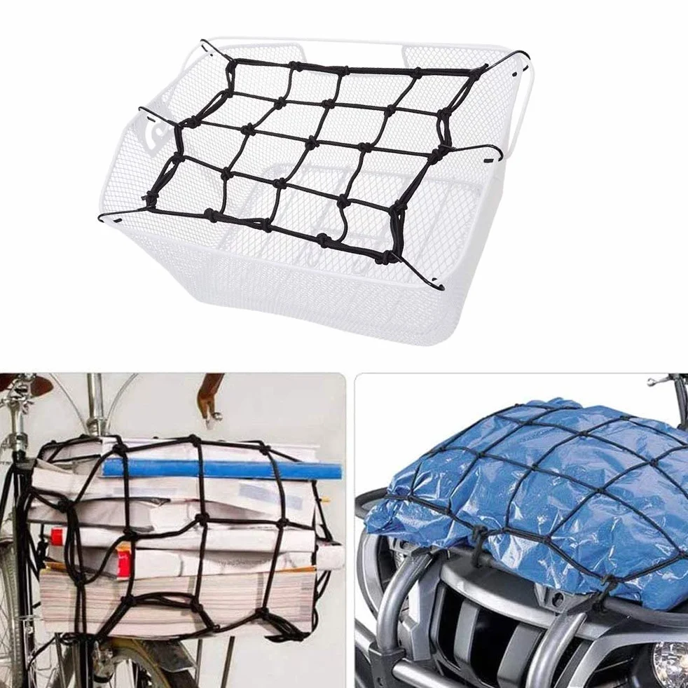 Rete Elastica, Accessori Carico per Bagagli, Corda 40x40cm, Moto 30x30cm