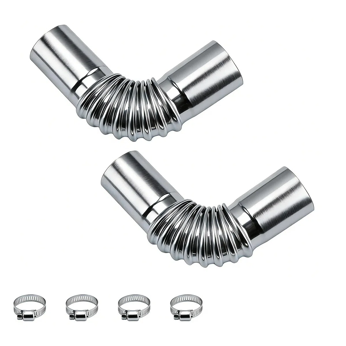 2 Pezzi Tubo Scarico Riscaldatore Gasolio, ZIJANG 25mm Tubo di Scarico del Riscaldatore Diesel, Tubo Scarico Riscaldatore Diesel Viene Fornito con 4 Clip in Acciaio Inossidabile