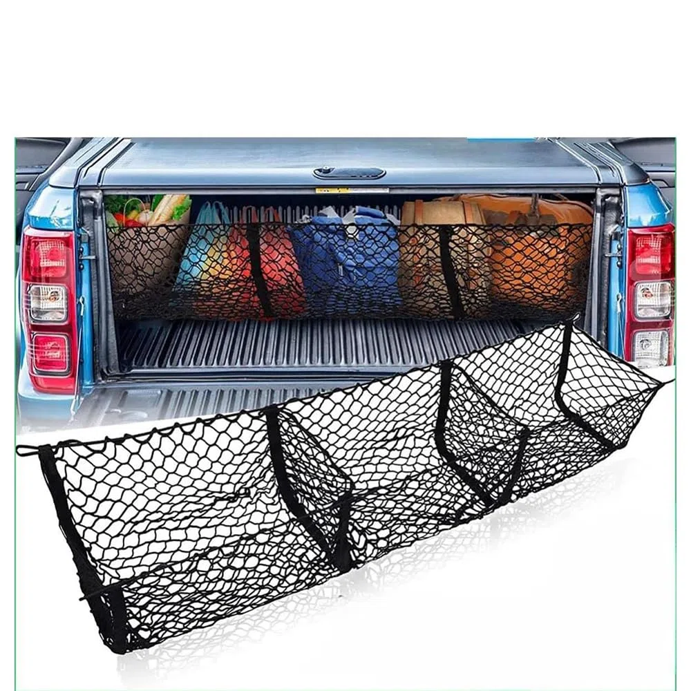 Rete Bagagliaio per Auto, per Ford Ranger III Super/Double/Single Cab Pick-up 2013-2024 Rete da Carico Altamente Elastica Auto Portabagagli Organizer Rete Carichi Saldamente,B