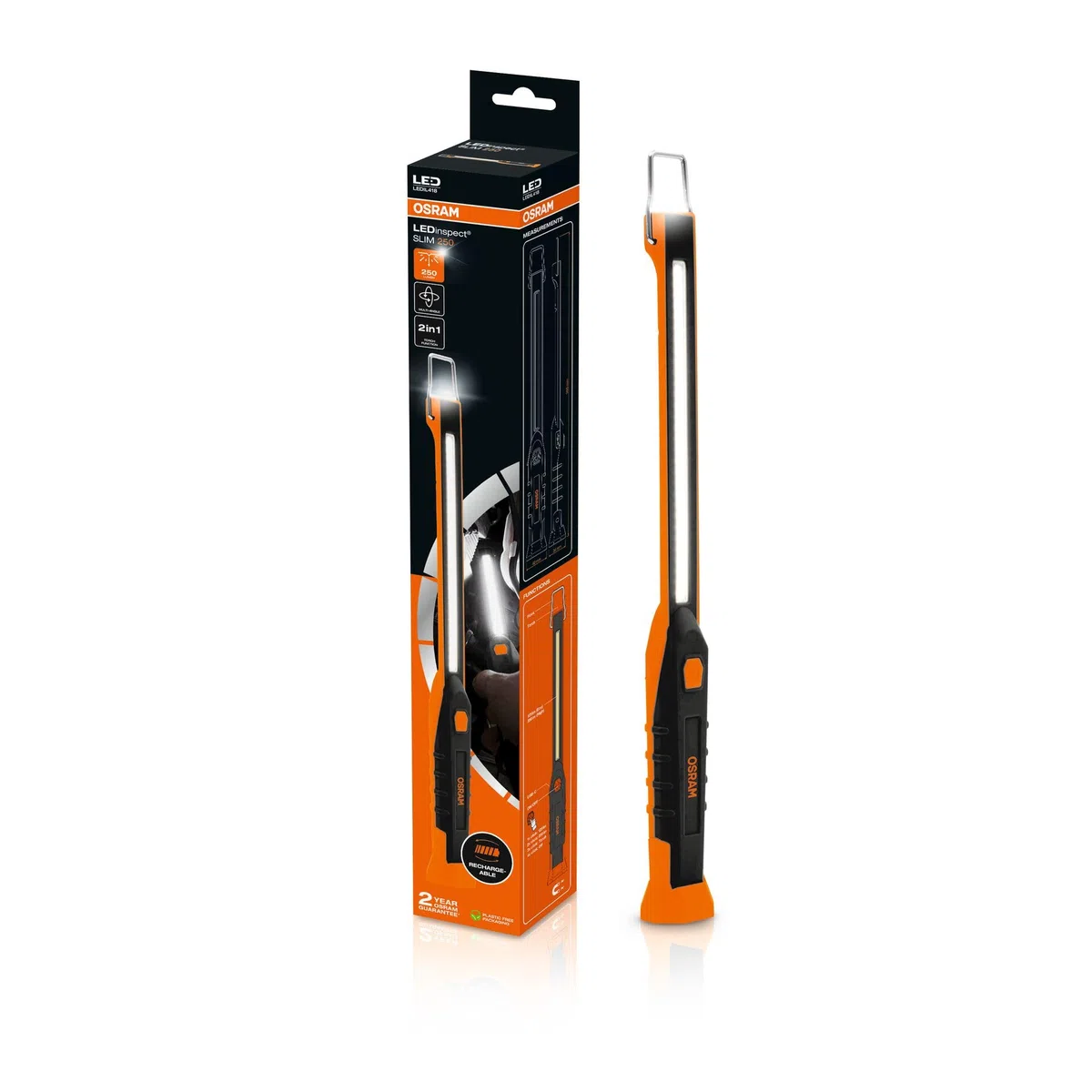 OSRAM LEDinspect SLIM 250, 6500K, fino a 250lm, luce di ispezione a LED ricaricabile