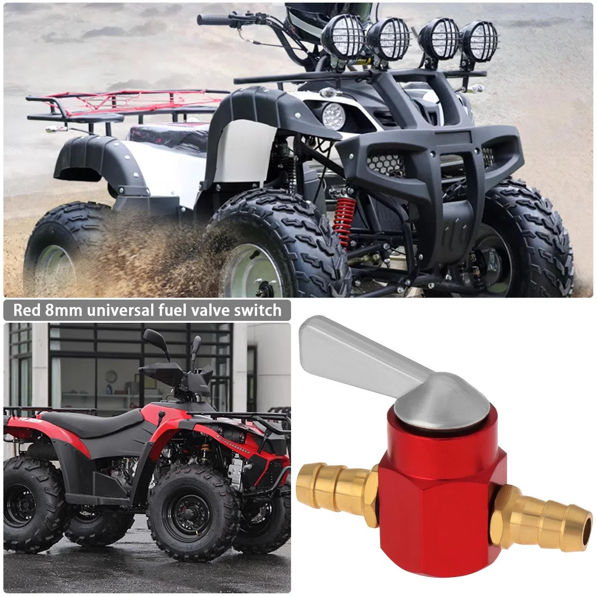 1 rubinetto del carburante in metallo da 8 mm, interruttore di accensione e spegnimento per moto, ATV, scooter, interruttore del rubinetto della benzina, rubinetto della benzina, valvola a chiave