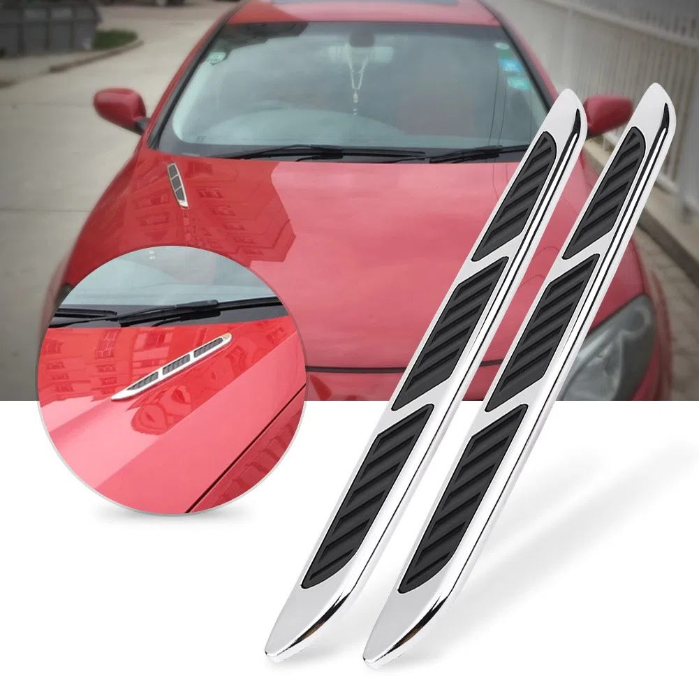 QL04764 2 pezzi Auto Esterno Cappuccio Porta Laterale Air Vent copertura griglia di aspirazione decorativo assetto adesivo