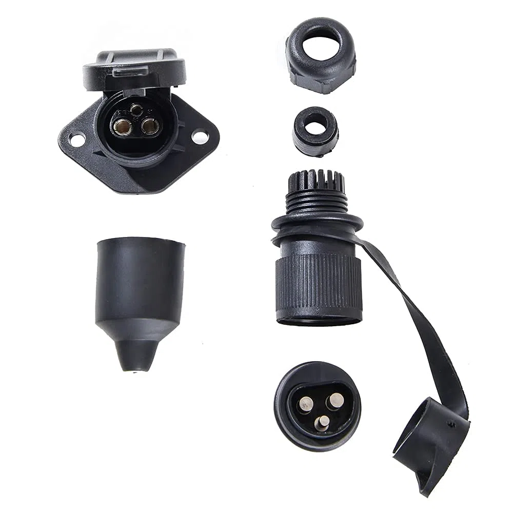 2 Pezzi x Presa Spina 3 Poli Trattore, 12V Spina E Presa 3 Poli Trattore Maschio E Femmina Impermeabile Connettori, Spina a 3 Poli per ​Trattore Rimorchio Macchine Agricole Camion (2 Pezzi)