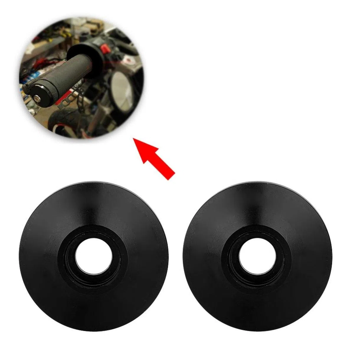 Estremità del Manubrio del Motociclo, 1 Paio di Estremità del Manubrio per Motocicletta in Lega di Alluminio CNC Universale per Motocicletta(nero)