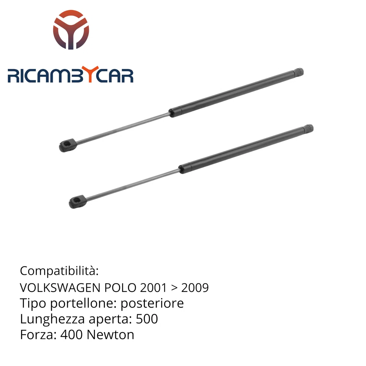 Coppia Molle a Gas Portellone Posteriore Compatibile con Volkswagen POLO 2001 > 2009